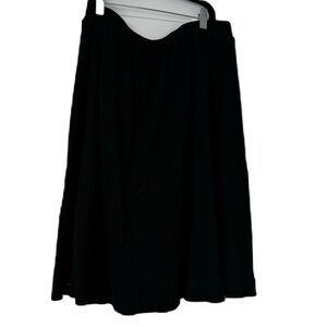 Story womans black ribbed casual classic aline skirt midi elastic waist work fun